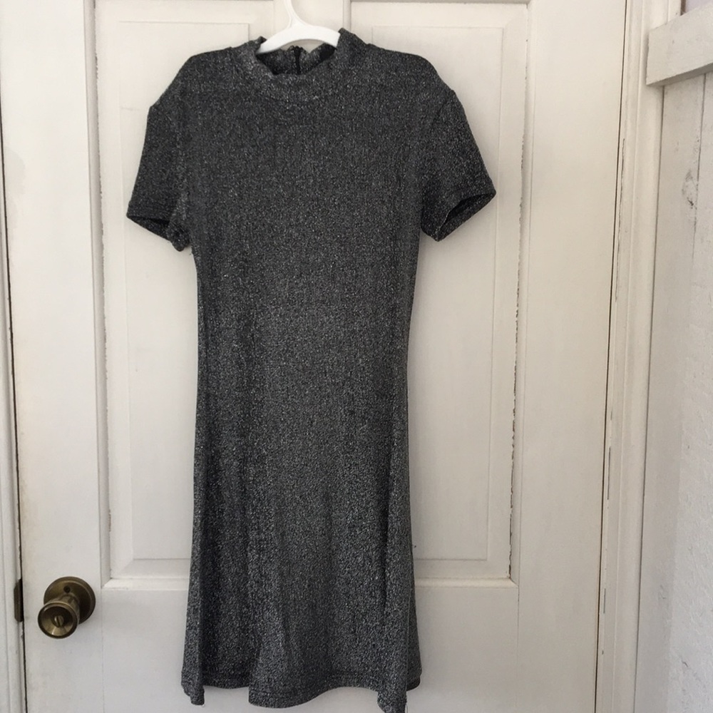 Black and Silver Fit and Flare Dress